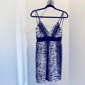 Carina zebra print mini dress with tie size Large